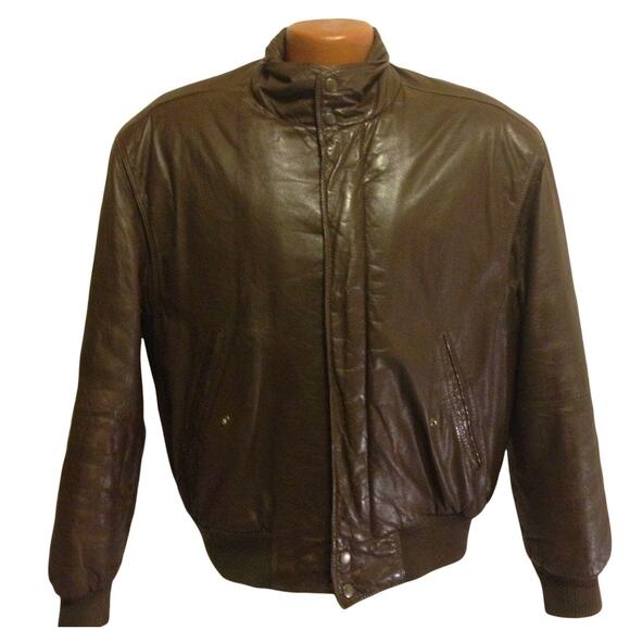 Vintage Members Only Leather Bomber Jacket Mens 42 Sherpa Lining - Picture 10 of 10